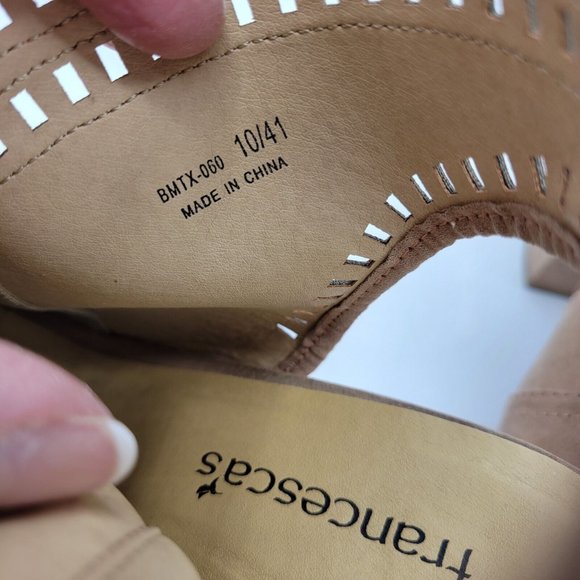 Francesca's Suede Peep Toe Booties Boots Women's Size 10 - Picture 6 of 12